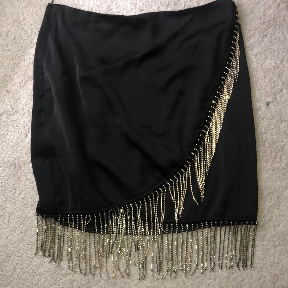 Nasty Gal Diamanté Fringe wrap Skirt